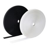 Elastisches Flauschband 25 m schwarz oder weiß