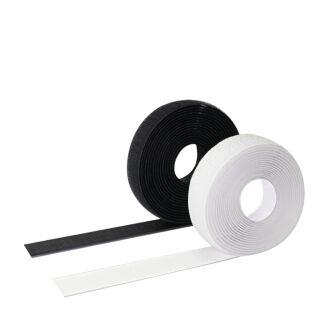 Elastisches Flauschband 3 m schwarz oder weiß