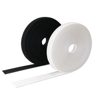 Elastisches Flauschband zum Nähen 8 m auf Rolle schwarz oder weiß