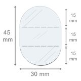 Verschlussetiketten transparent perforiert, oval, 45 mm x...