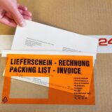 Lieferscheintaschen 228 x 133 mm DIN lang, Rot, 1000 Stück