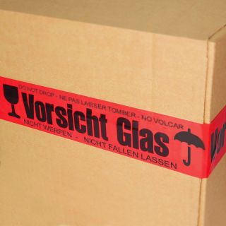 Vorsicht Glas Verpackungsklebeband 50 mm x 66 m