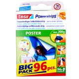 Tesa Powerstrips Poster, doppelseitige Klebestreifen, weiß, Big Pack 96 Stück