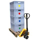 Gewebeklebepunkte Ø 80 mm, alle Farben (Schwarz, Weiß, Blau, Rot, Grün, Gelb, Silber) je 10 Stück