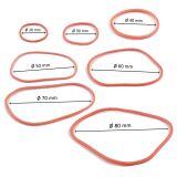 Gummiringe, rot, Durchmesser 80 mm, 1 kg Beutel