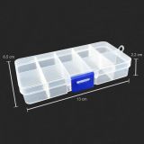 Sortimentsbox für Kleinteile, 12,8 x 6,5 x 2,2 cm, transparent, mit Deckel, 15 Stück