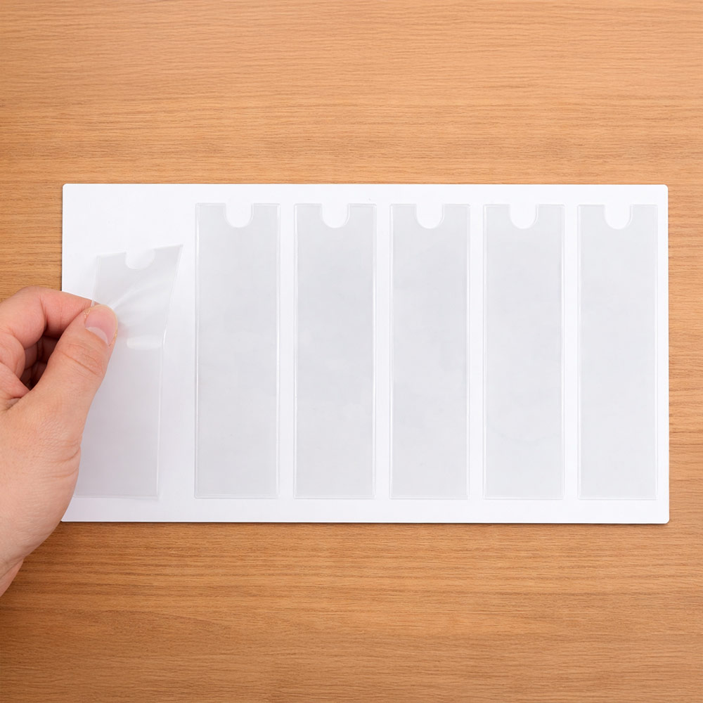Beschriftungsfenster auf Trägerpapier