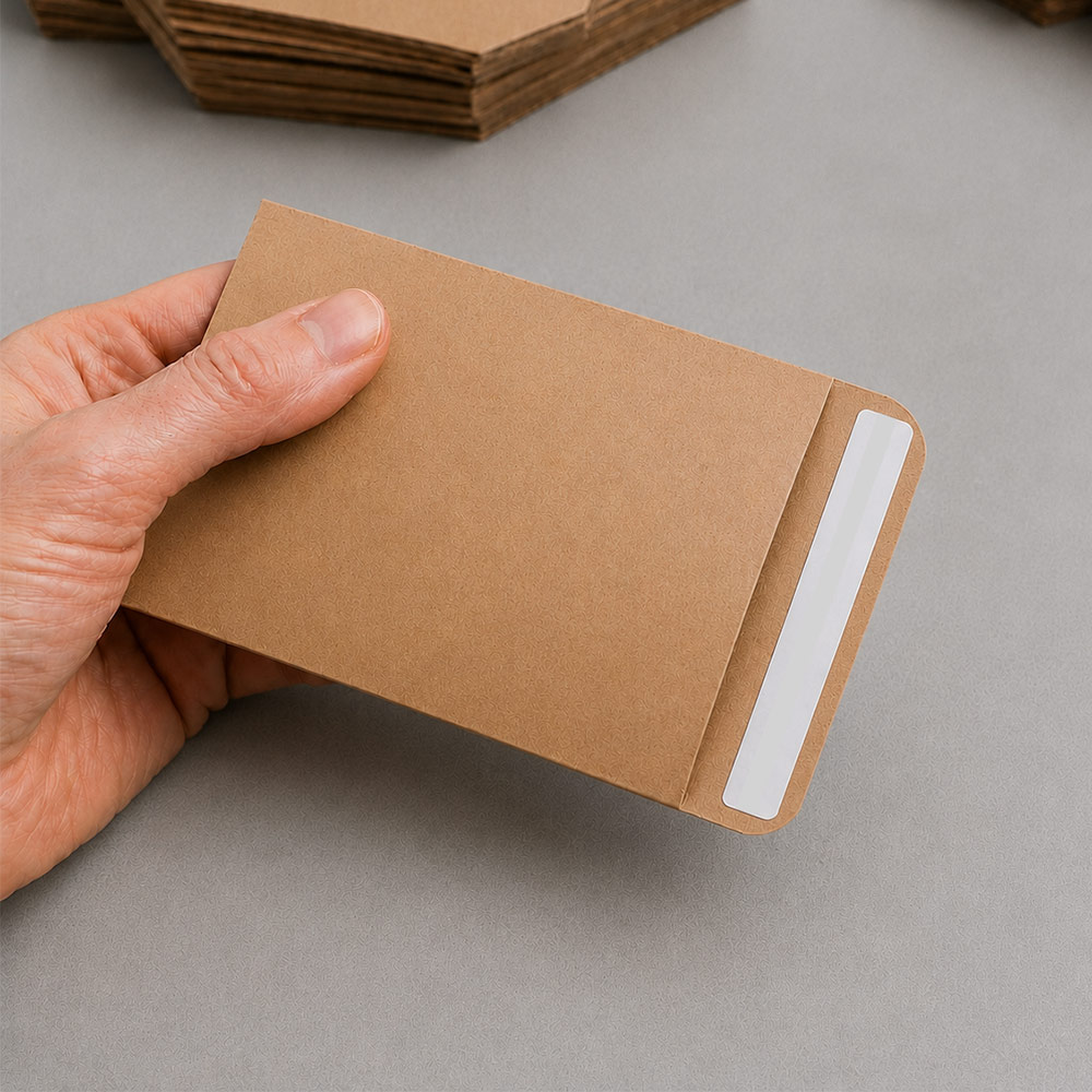 Fingerlift-Klebeband klebt auf einer Produktverpackung